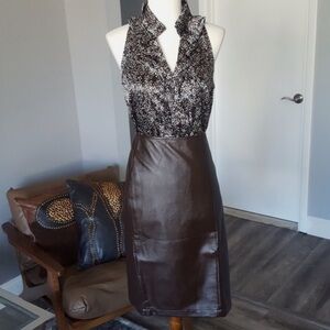 New York and Company Brown Faux
Leather Pencil Skirt